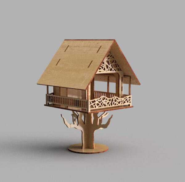 Tree house bird feeder