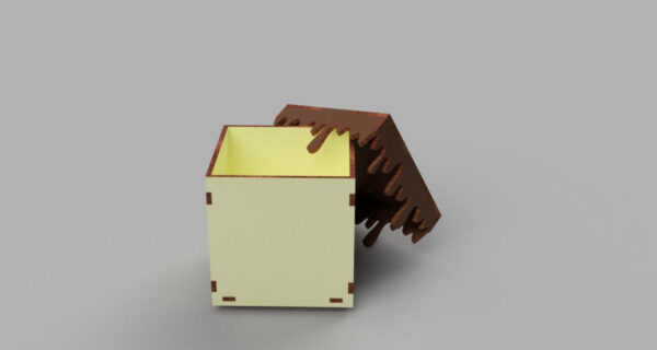 Gift box with lid in chocolate - Image 3