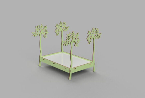 Bed for dolls with Trees