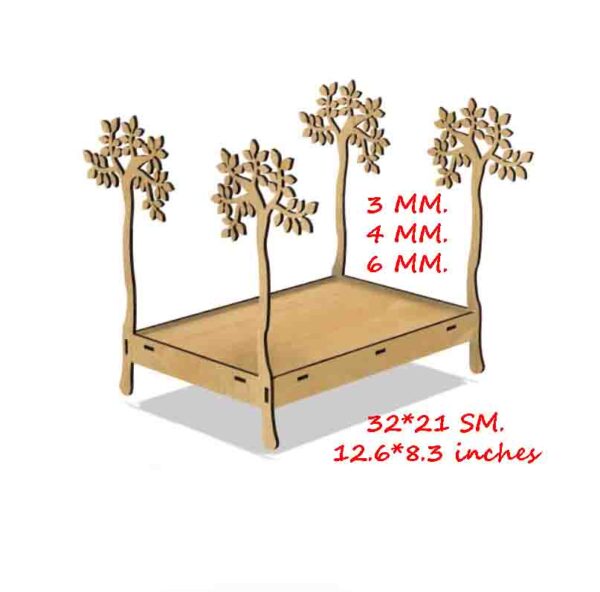 Bed for dolls with Trees - Image 4