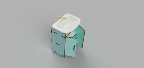 Sink with cabinet for bathroom in dollhouse - Image 2