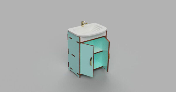 Sink with cabinet for bathroom in dollhouse - Image 3