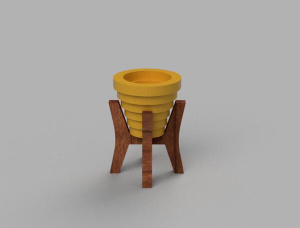 Flower pot with stand for dollhouse