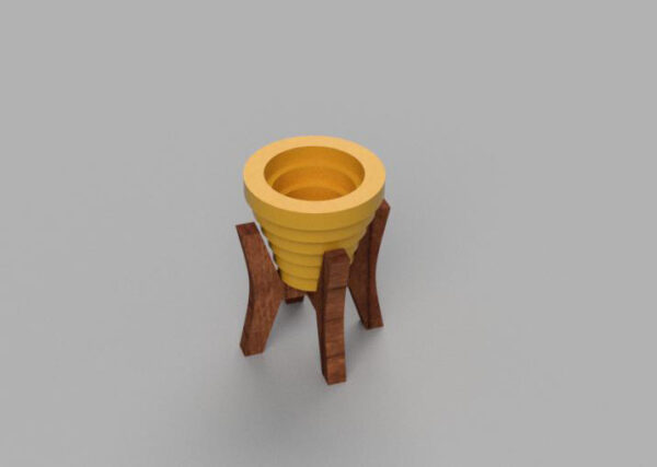 Flower pot with stand for dollhouse - Image 2