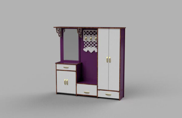 Wardrobe with mirror for dolls