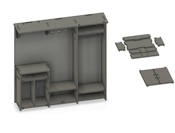 Wardrobe with mirror for dolls - Image 10