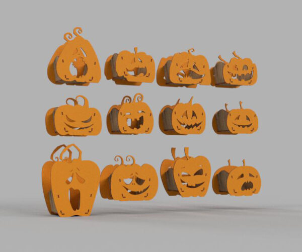 Halloween set of gift boxes, Pumpkin pots