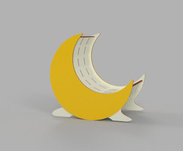 Newborn Crescent Carved Wood Photo Prop