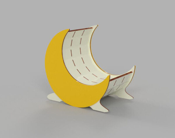 Newborn Crescent Carved Wood Photo Prop - Image 3