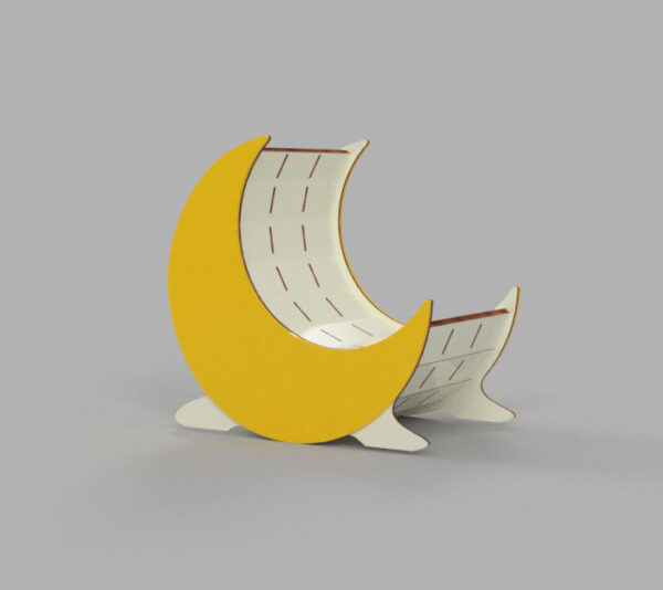 Newborn Crescent Carved Wood Photo Prop - Image 2