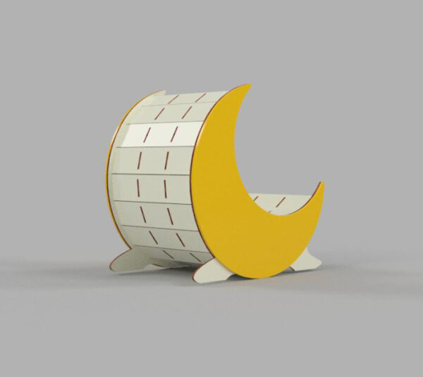 Newborn Crescent Carved Wood Photo Prop - Image 4