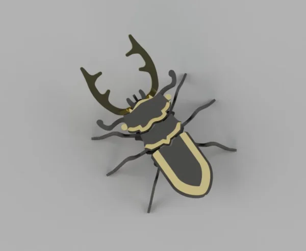Beetle Stag 3D Puzzle SVG Laser Cut File