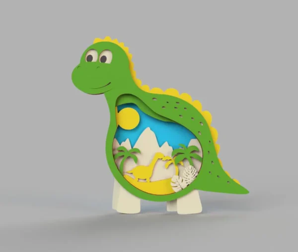 Multilayered Dinosaur 3D room decor
