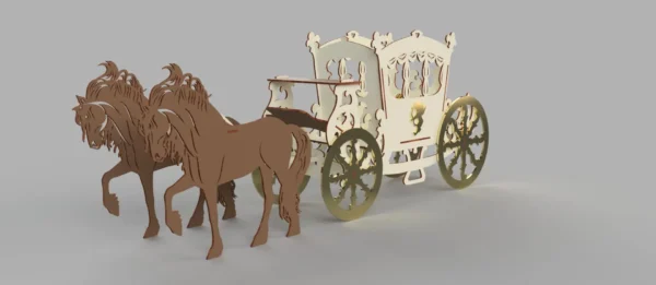 3D Carriage with horses bundle - Image 2