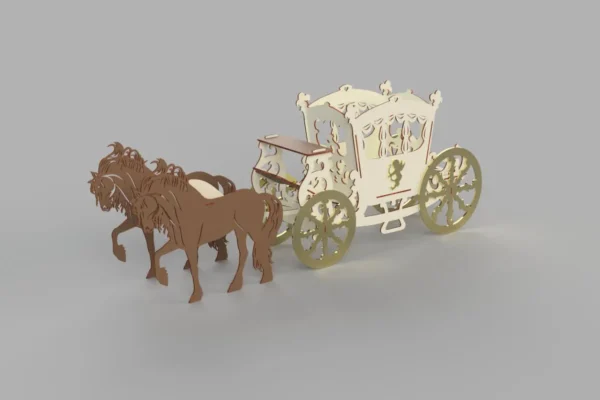 3D Carriage with horses bundle - Image 3