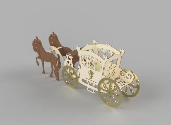 3D Carriage with horses bundle