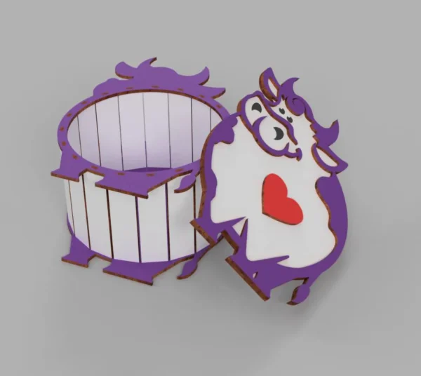 Round box Cow Bull