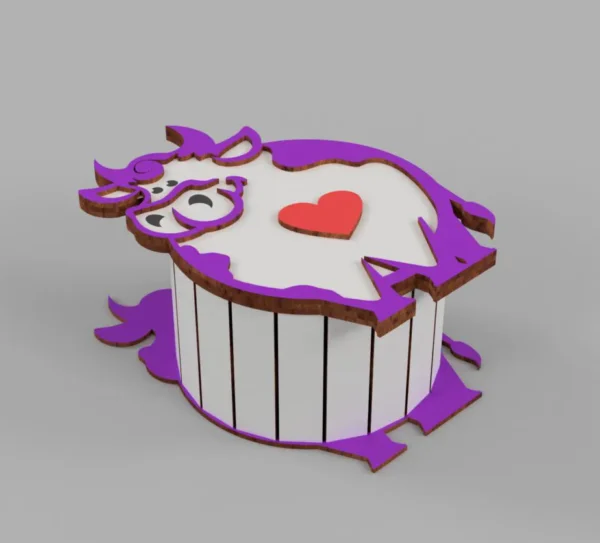Round box Cow Bull - Image 5