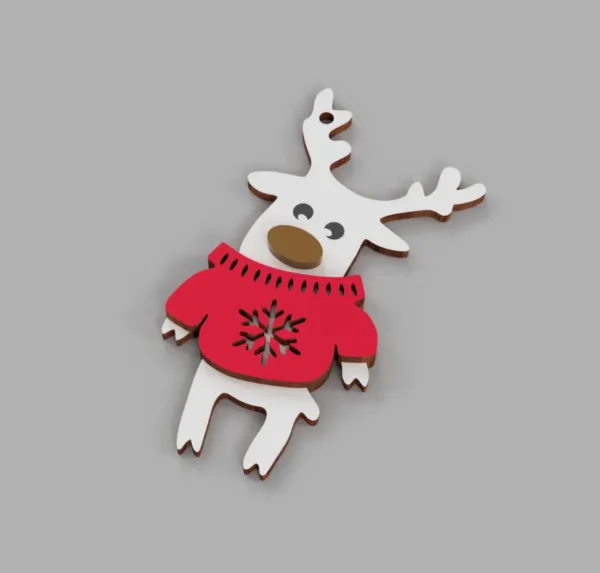 Christmas deer decoration vector