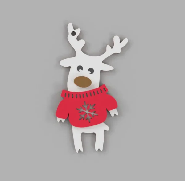 Christmas deer decoration vector - Image 2
