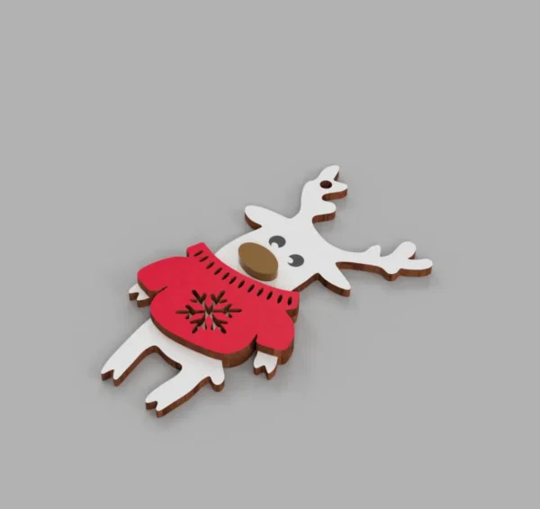 Christmas deer decoration vector - Image 3