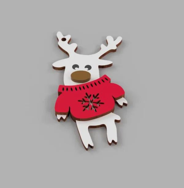 Christmas deer decoration vector - Image 5
