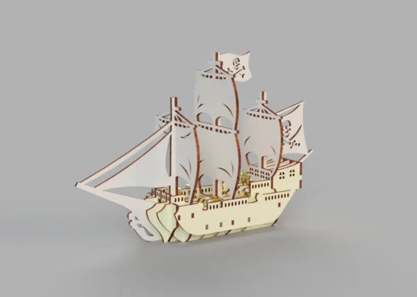 Sailboat model ship 3d puzzle plan