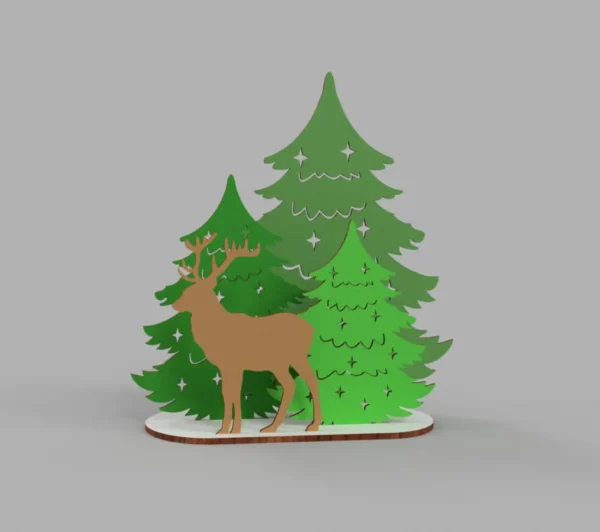 Christmas Ornament Xmas Festive Tree Deer Light Up Decoration