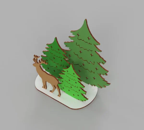 Christmas Ornament Xmas Festive Tree Deer Light Up Decoration - Image 2