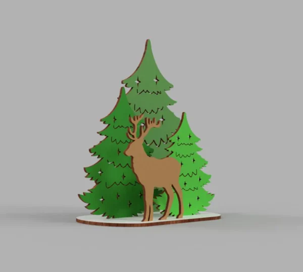 Christmas Ornament Xmas Festive Tree Deer Light Up Decoration - Image 3