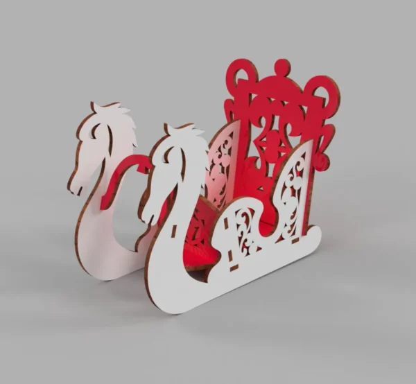 Christmas sleigh gift stand holder