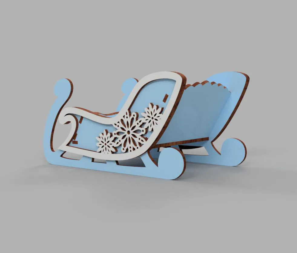 Santa wooden sleigh Christmas sleigh - Image 3