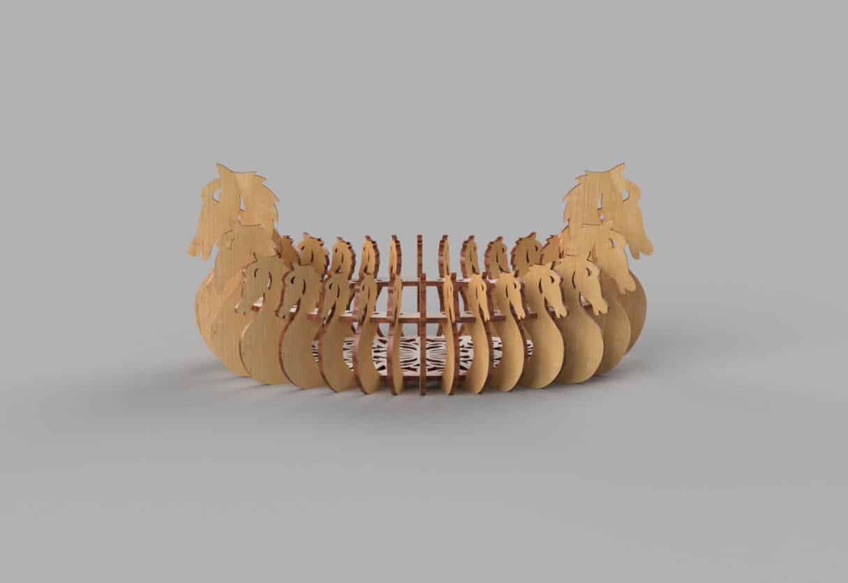 Fruit Bowl Laser Cut Plywood - Image 2