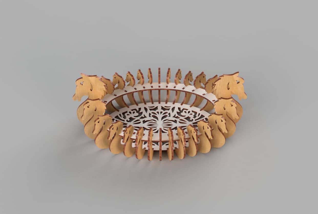 Fruit Bowl Laser Cut Plywood - Image 3