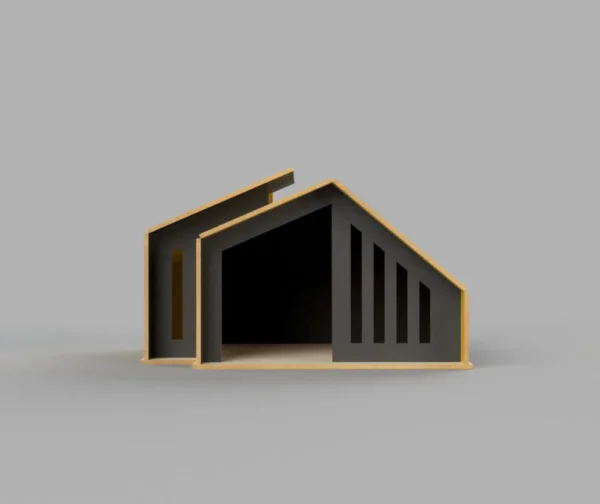 "Create a comfortable and modern space for your pet with our construction plans. Easy to follow, these blueprints let you build a perfect house for cats or small dogs."