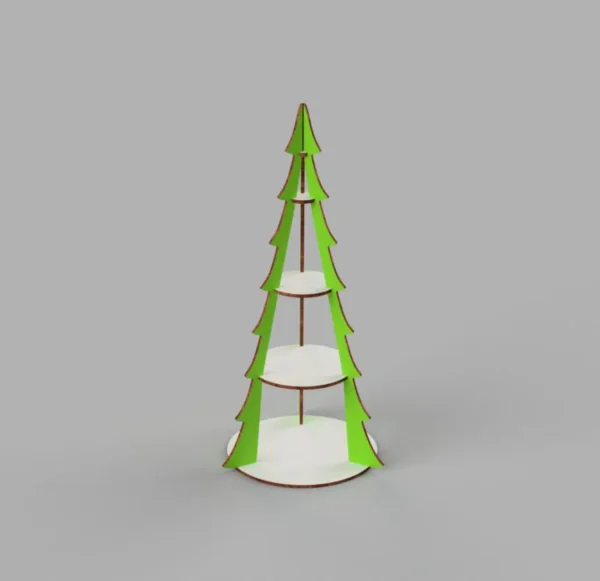 Wooden Christmas Tree Shelf Decorative Wood Decor - Image 2