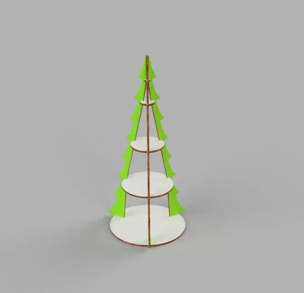 Wooden Christmas Tree Shelf Decorative Wood Decor - Image 3