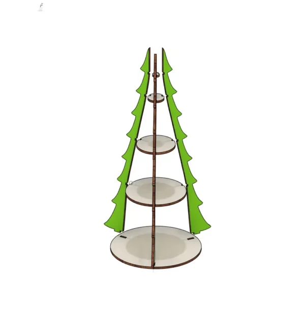 Wooden Christmas Tree Shelf Decorative Wood Decor - Image 4