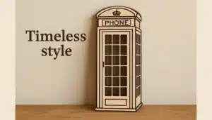 Classic British Phone Booth – Laser Cut Design for Unique Decor