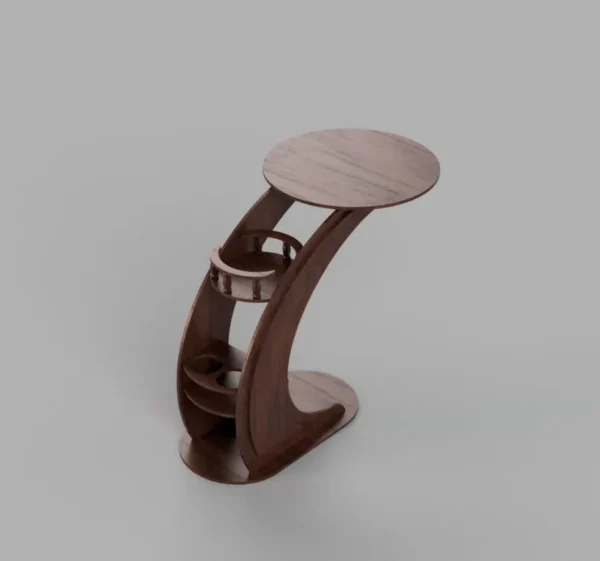 Bar Table Wine Stand Laser Cutting File Mini Bar - Image 5