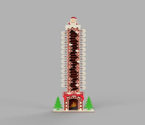 Christmas Advent Calendar Santa's fireplace laser cut files