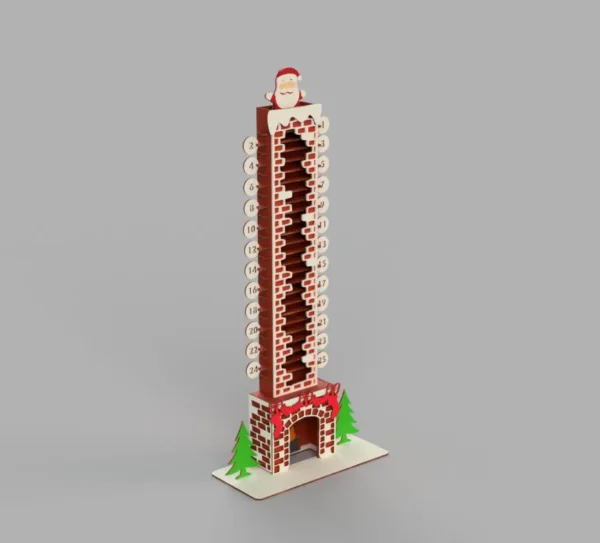 Christmas Advent Calendar Santa's fireplace laser cut files - Image 2