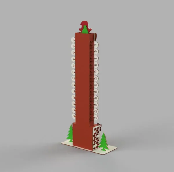 Christmas Advent Calendar Santa's fireplace laser cut files - Image 4