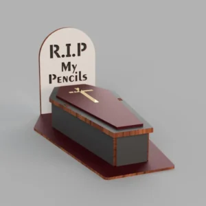 Coffin RIP Pencil Organizer laser cutting file